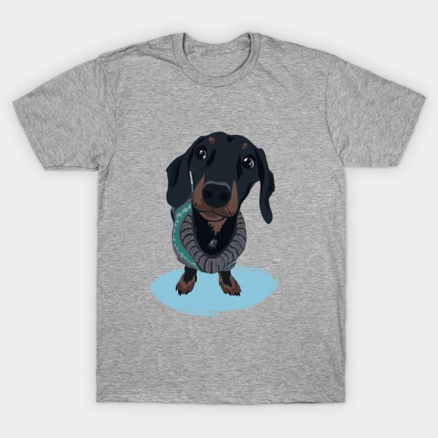 Dapper Dachshund T-Shirt by laurareid.artist